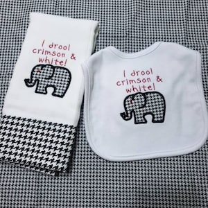 Alabama baby diaper burp cloth and bib set