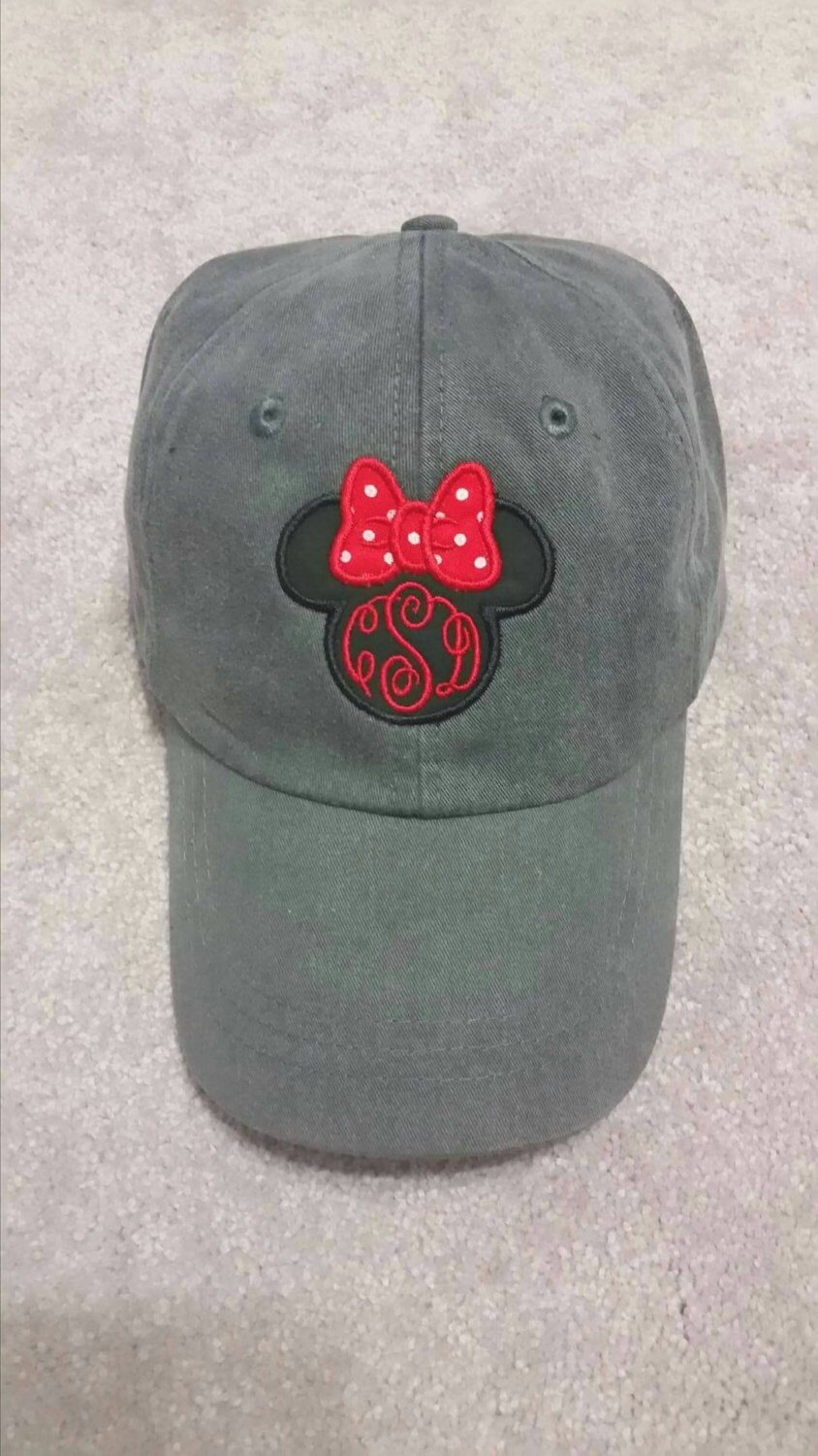 Custom Miss Mouse or Mr Mouse Applique Monogram Baseball Hat