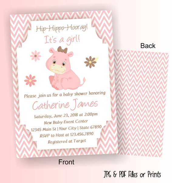 hippo baby shower invitations
