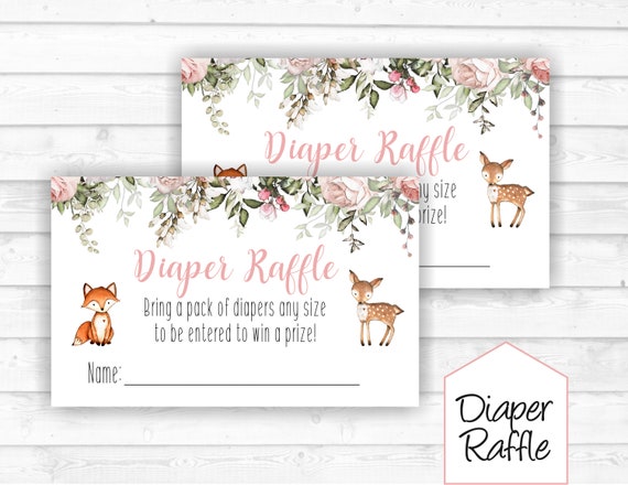 woodland diaper raffle tickets