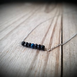 Thin blue line necklaces,police wife jewelry,black,blue,crystals,law enforcement,LEO,short,classy,simple,support,PD family,womens gifts,her