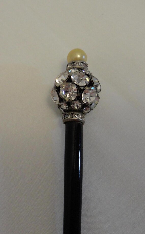 Vintage Rhinestone Faux Pearl Hair Stick Set