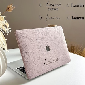 3D Flower Vegan Leather MacBook Case For MacBook Air 13 15&quot; Pro 13 14 15 16&quot; 2024 Cover, Personalized A3113 A2337 Laptop Case Gifts For Mom