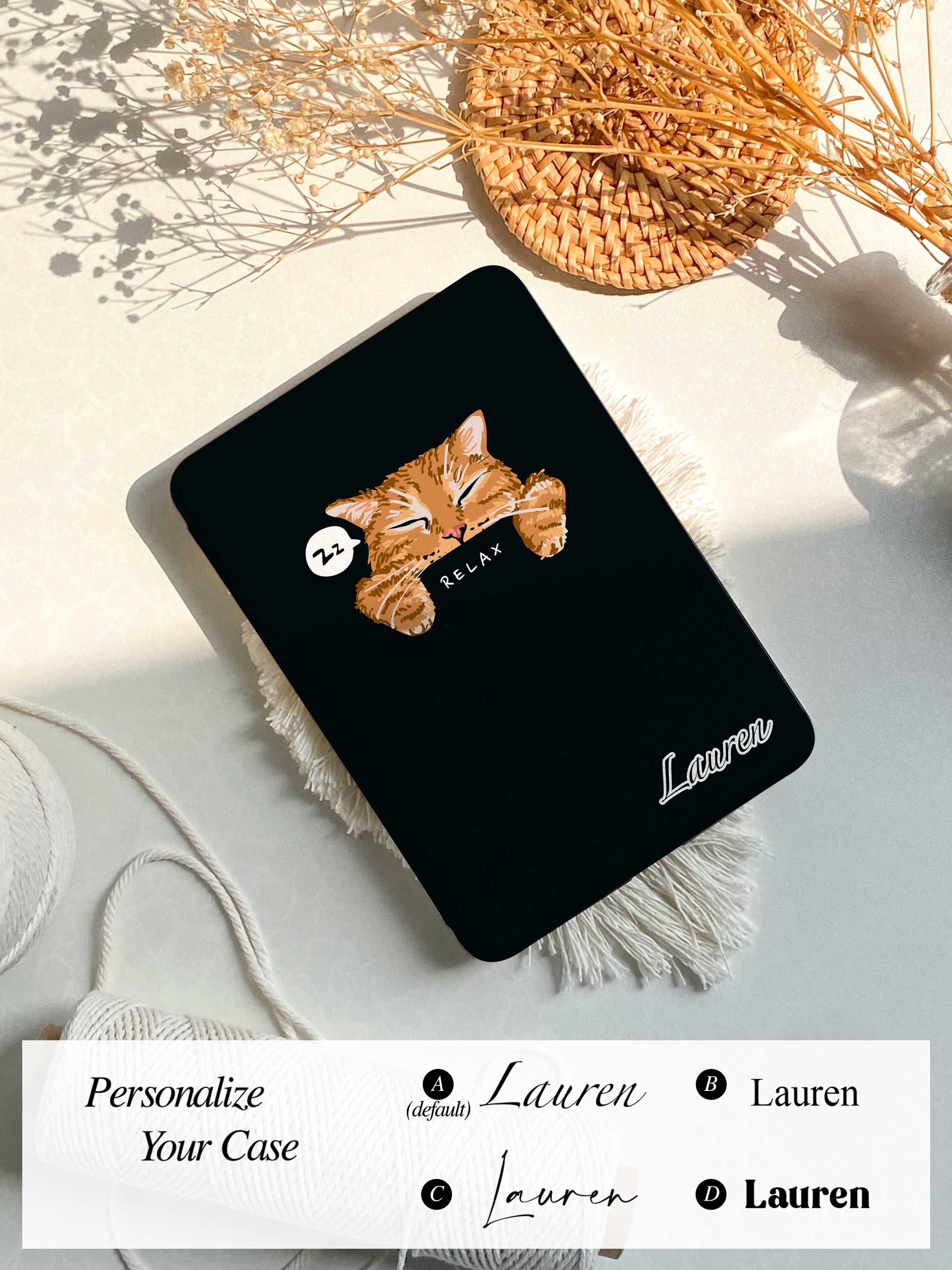 Relax Cat All New Kindle 12th 11th Generation 2024 Case, Kindle Cover Paperwhite 2021 6.8 case kindle Colorsoft Cover Gifts for Cat Lovers