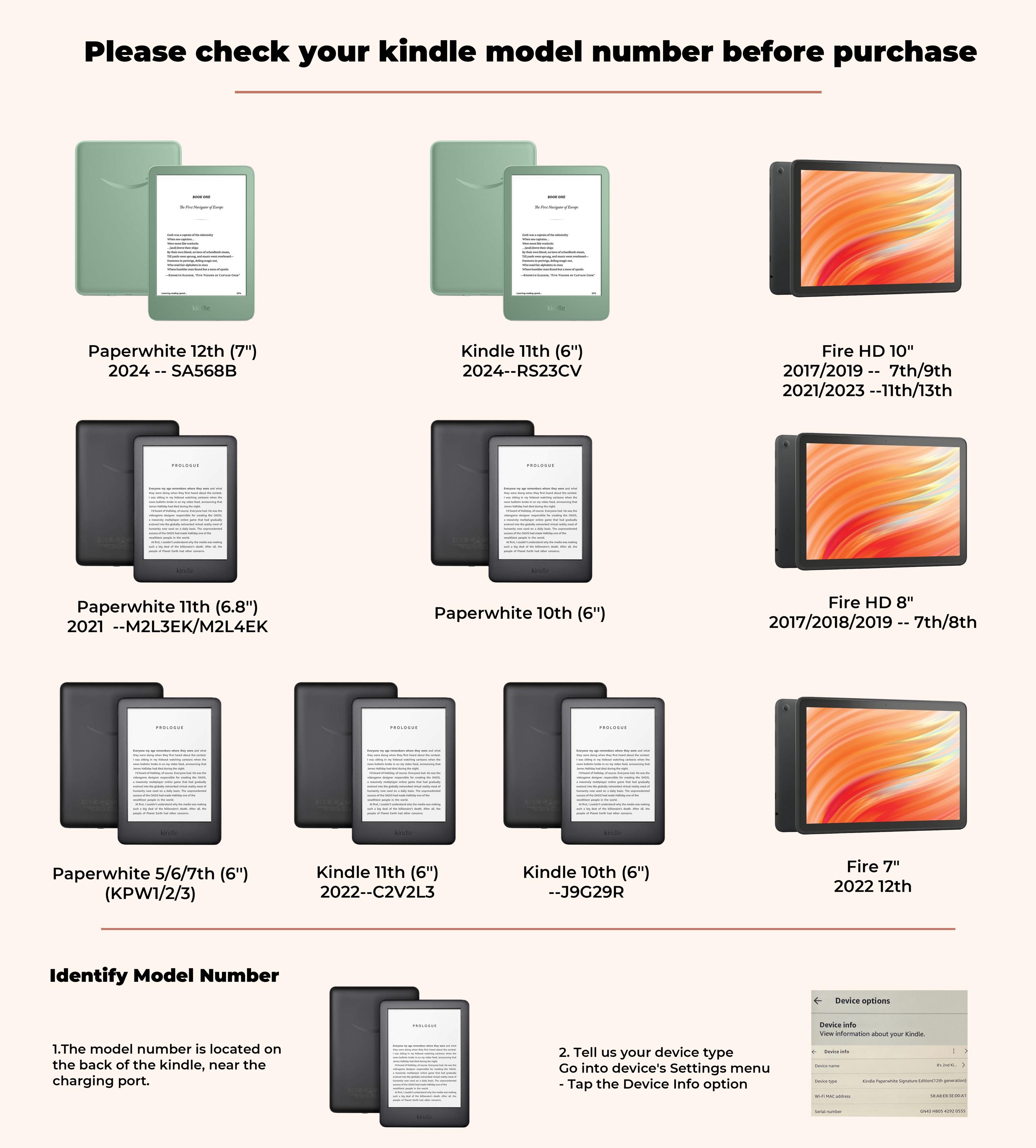 星月夜 新型Kindle 7インチ 2024年モデルケース Kindleケース 