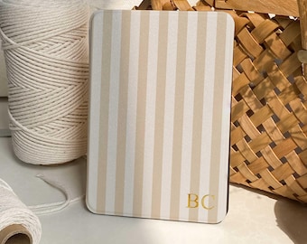 Beige Stripe Personalization Gold Name Paperwhite 12th Generation 2024 Case Kindle 2022/2021 Case, Kindle Oasis Kobo Clara Case Gift For Mom
