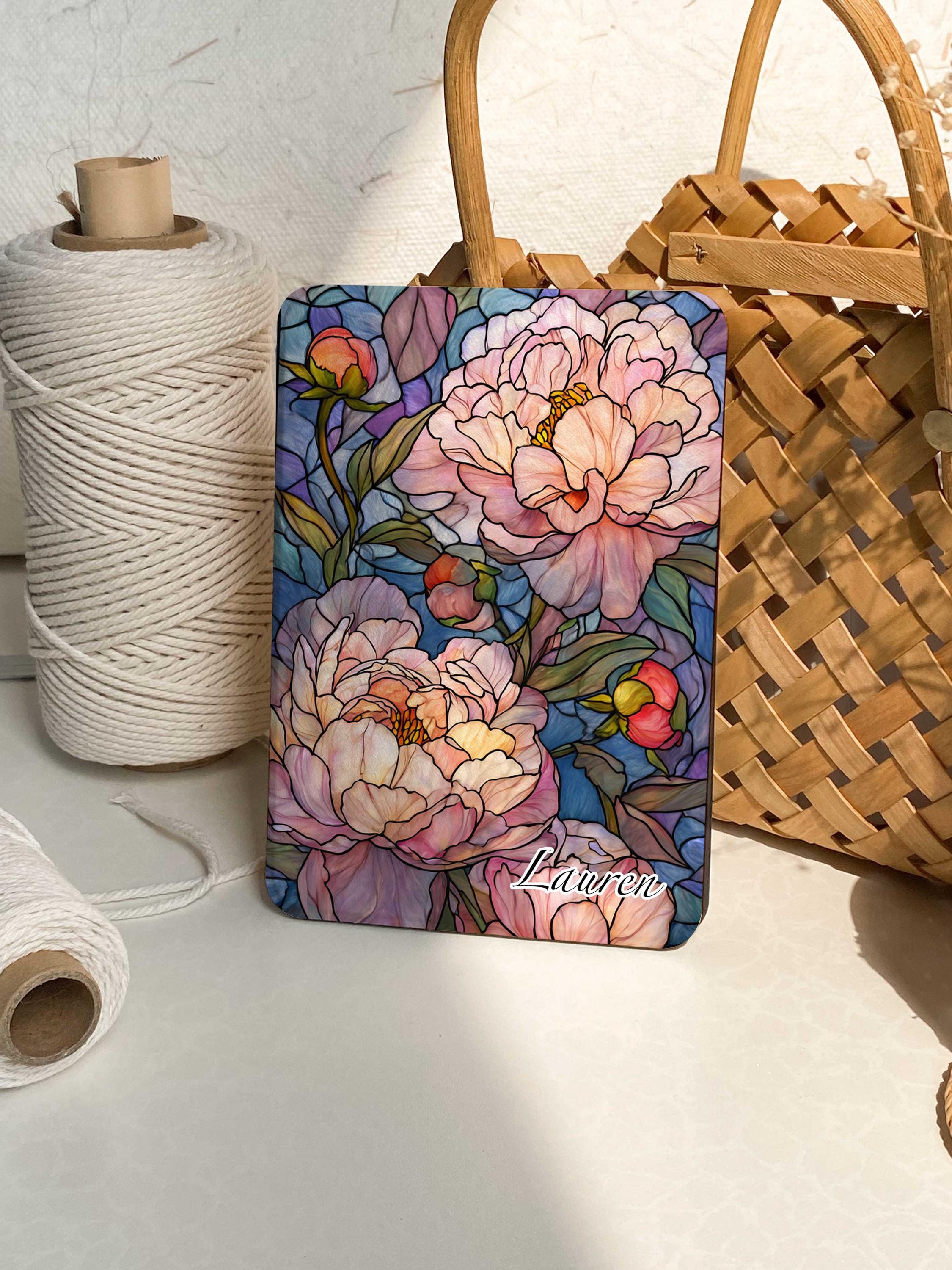 Stained Glass Flower Kindle Paperwhite 12th 2024 case, Kindle paperwhite 11th gen case, Kindle cover, Kobo case with strap, Gifts For mom