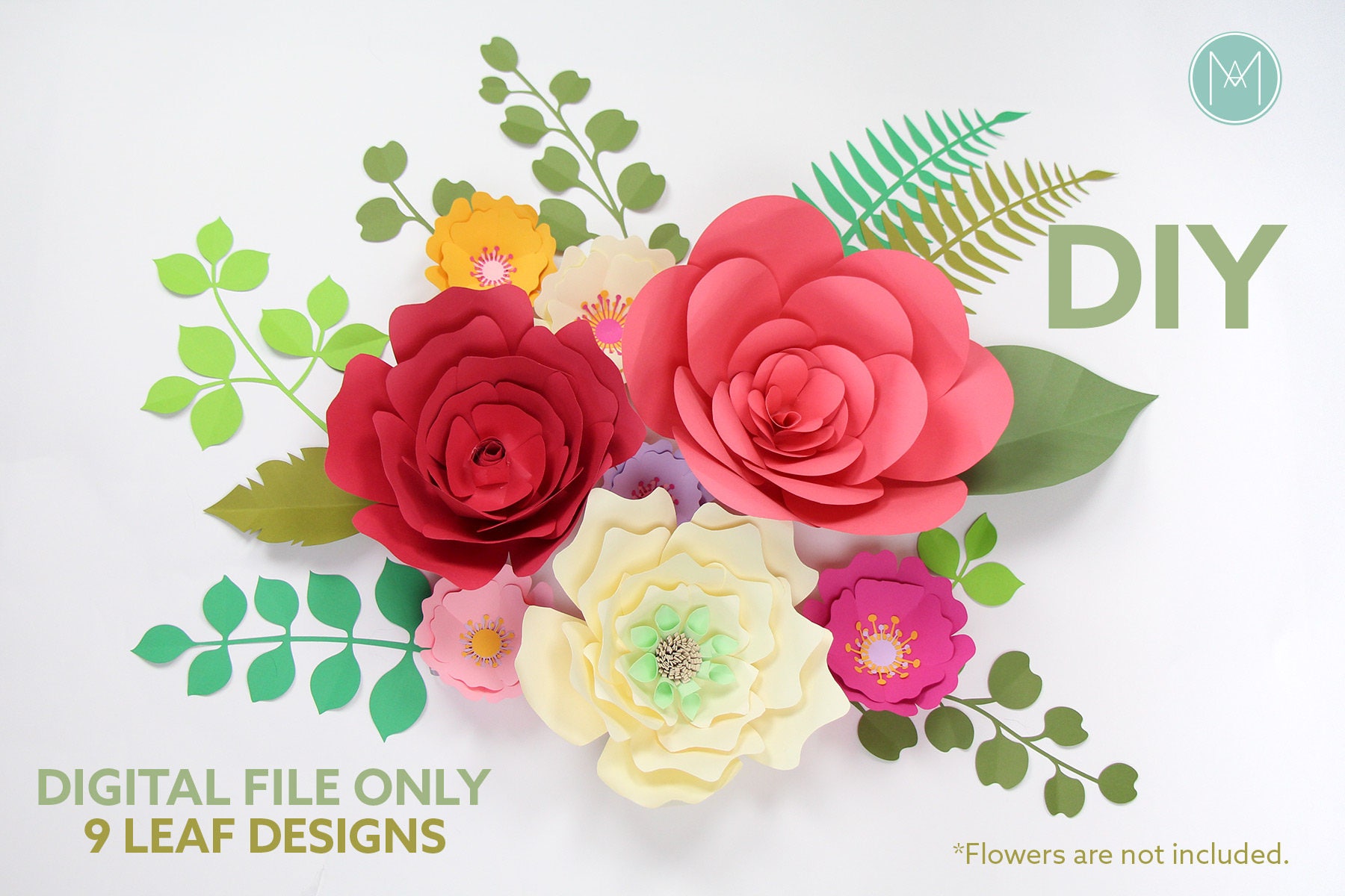 DIY Set de Hojas para Flores de papel gigantes SVG and PDF - Etsy España DIY Set de Hojas para Flores de papel gigantes SVG and PDF - Etsy España
