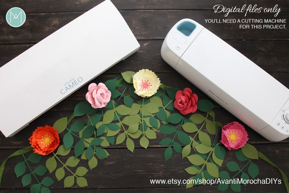 diy paper flower garland patterns svg and png cricut cameo cutouts diy paper flower garland