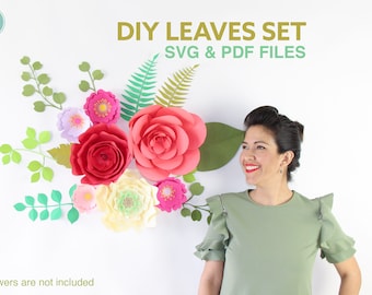 DIY Leaves Set for Giant Paper Flowers | SVG and PDF files