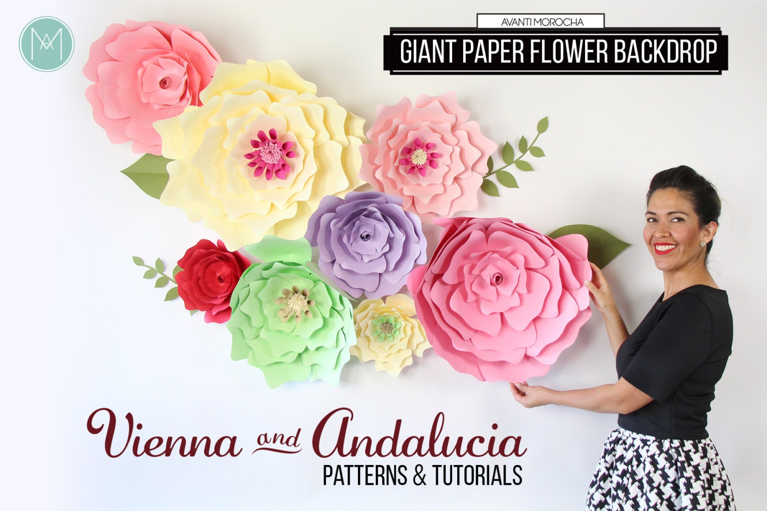 Flores de Papel Gigantes Moldes y Tutoriales - Etsy España Flores de Papel Gigantes Moldes y Tutoriales - Etsy España