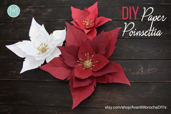 DIY Paper Poinsettia Nochebuenas De Papel PATTERNS - Etsy