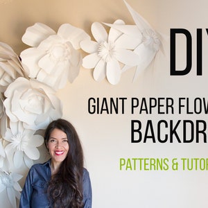 Giant Paper Flowers Patterns video tutorials pdf, svg and png files image 1