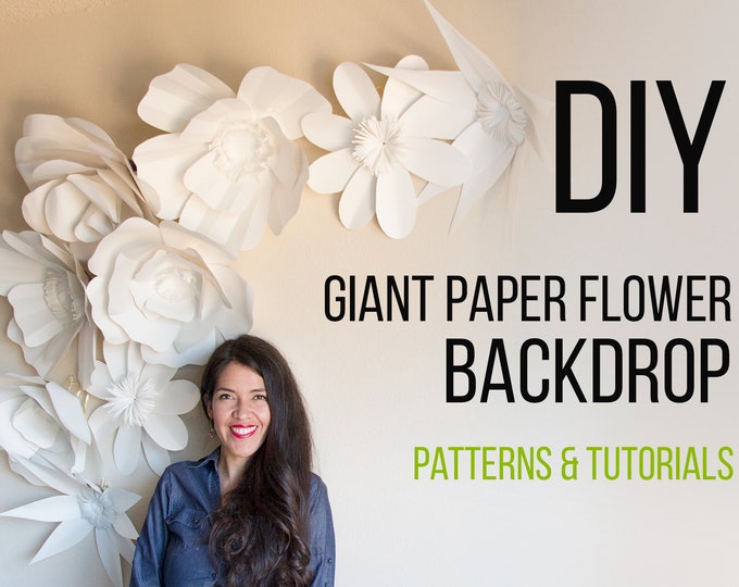 Giant Paper Flowers Patterns Video Tutorials pdf Svg and | Etsy