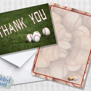 Biglietti di ringraziamento per il baseball; Carta piegata; Cartolina