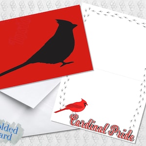 Cartão de Nota do Orgulho Cardeal; Cartão de Nota; Obrigado; Cardeais; Espírito escolar; Presente do Professor; Presente do Administrador; Cartão Dobrado; Cartão postal