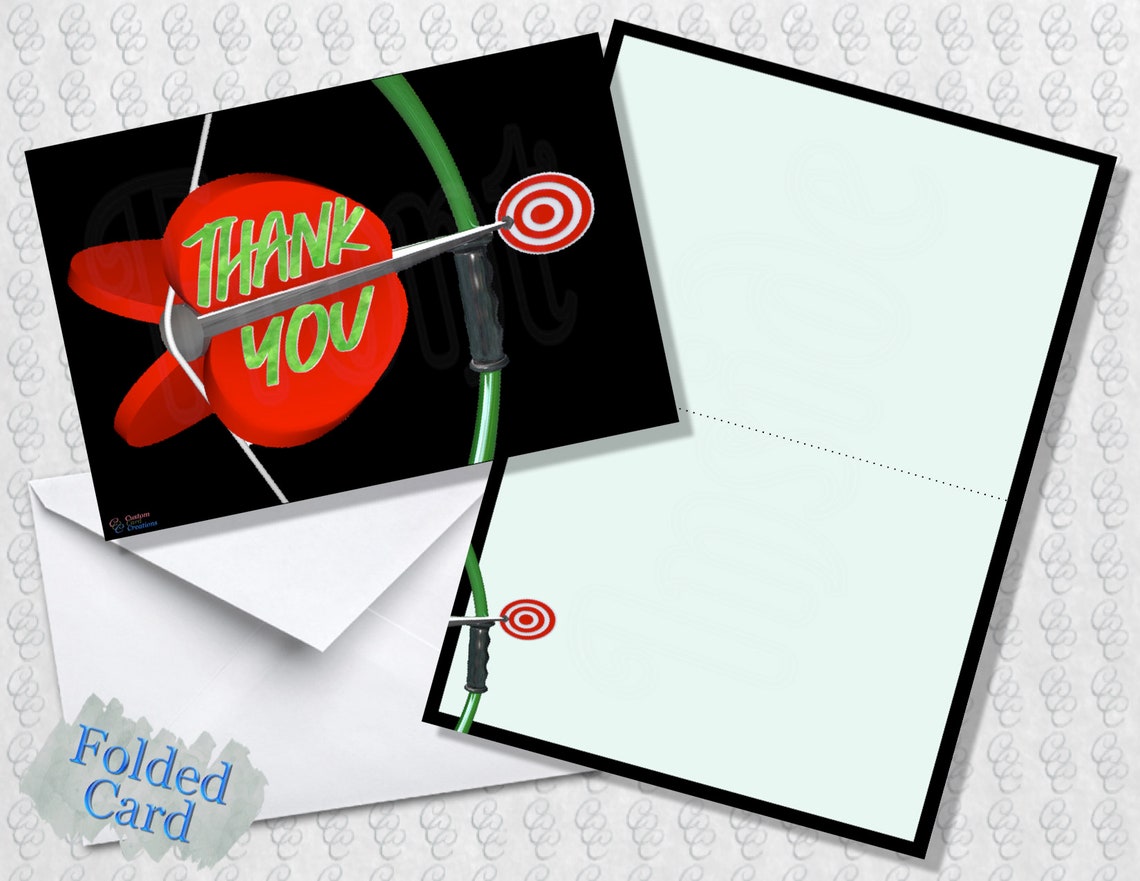 Archery Thank You Cards Blank Archery Archer Bow and Arrow Bow Hunter