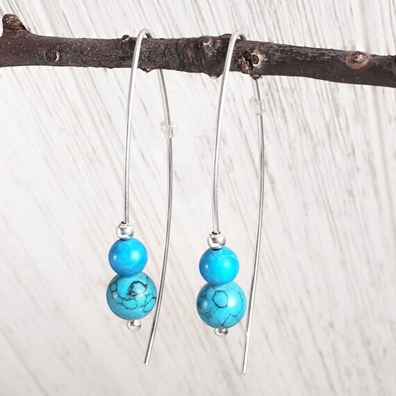 925 Sterling Silver Polished Beaded Dangle Post Earrings