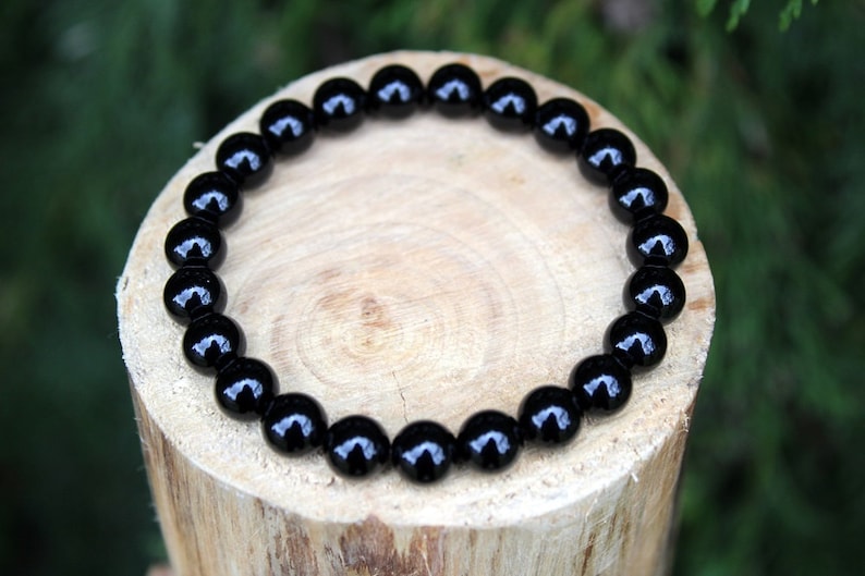 Beaded Bracelet Black Onyx Bracelet Black Bead Bracelet Gemstone Bracelet Onyx Bracelet Yoga Bracelet Men/'sWomen/'s Bracelet