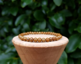 Wood Grain Jasper Stacking Bracelet, Beaded Boho Jewelry For Men And Women, Birthday Gift For Him And Her.