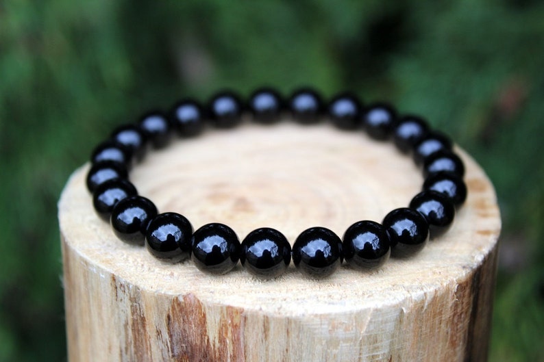 Beaded Bracelet Black Onyx Bracelet Black Bead Bracelet Gemstone Bracelet Onyx Bracelet Yoga Bracelet Men/'sWomen/'s Bracelet