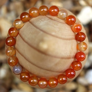 Natürliches Karneol Aura Stein Armband - Echter Karneol Kristall Schmuck Geschenk