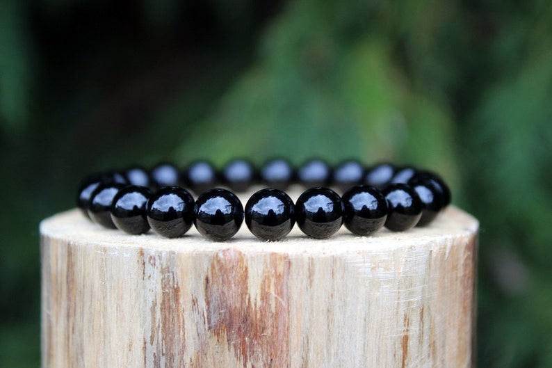 Beaded Bracelet Black Onyx Bracelet Black Bead Bracelet Gemstone Bracelet Onyx Bracelet Yoga Bracelet Men/'sWomen/'s Bracelet