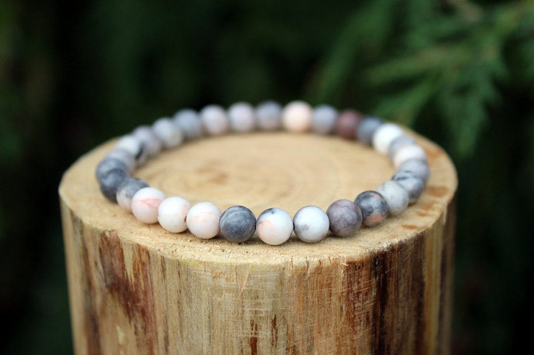 Pink Zebra Jasper Bracelet Jasper Bracelet Pink Bead Etsy UK