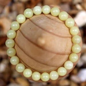 Butter Jade Bracelet, Jade Bead Bracelet, Jade Bracelet, Yellow Bead Bracelet, Gemstone Bracelet, beaded Bracelet, Men&#39;s/Women&#39;s Bracelet