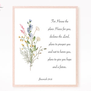 Jeremiah 29 11 for I Know the Plans I Have for You Scripture Wall Art ...