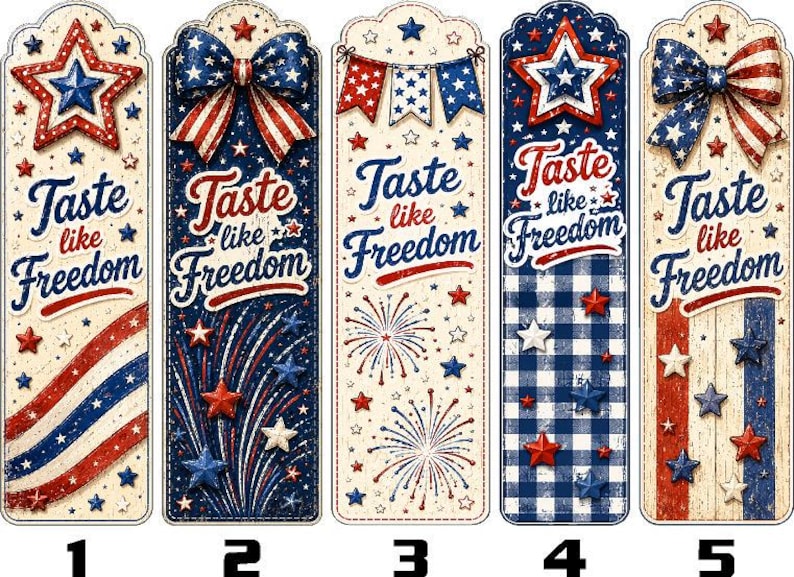 Freedom Bookmarks Patriotic Bakery Sticker for Cookies, Sourdough, Bakery Box and Treat ...