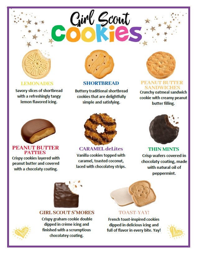ABC Bakers Girl Scout Cookie Flyer 2020/2021 No Caramel Etsy