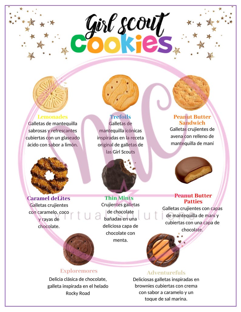 Spanish - ABC Bakers - Girl Scout Cookie Flyer 2025 - No Caramel ...
