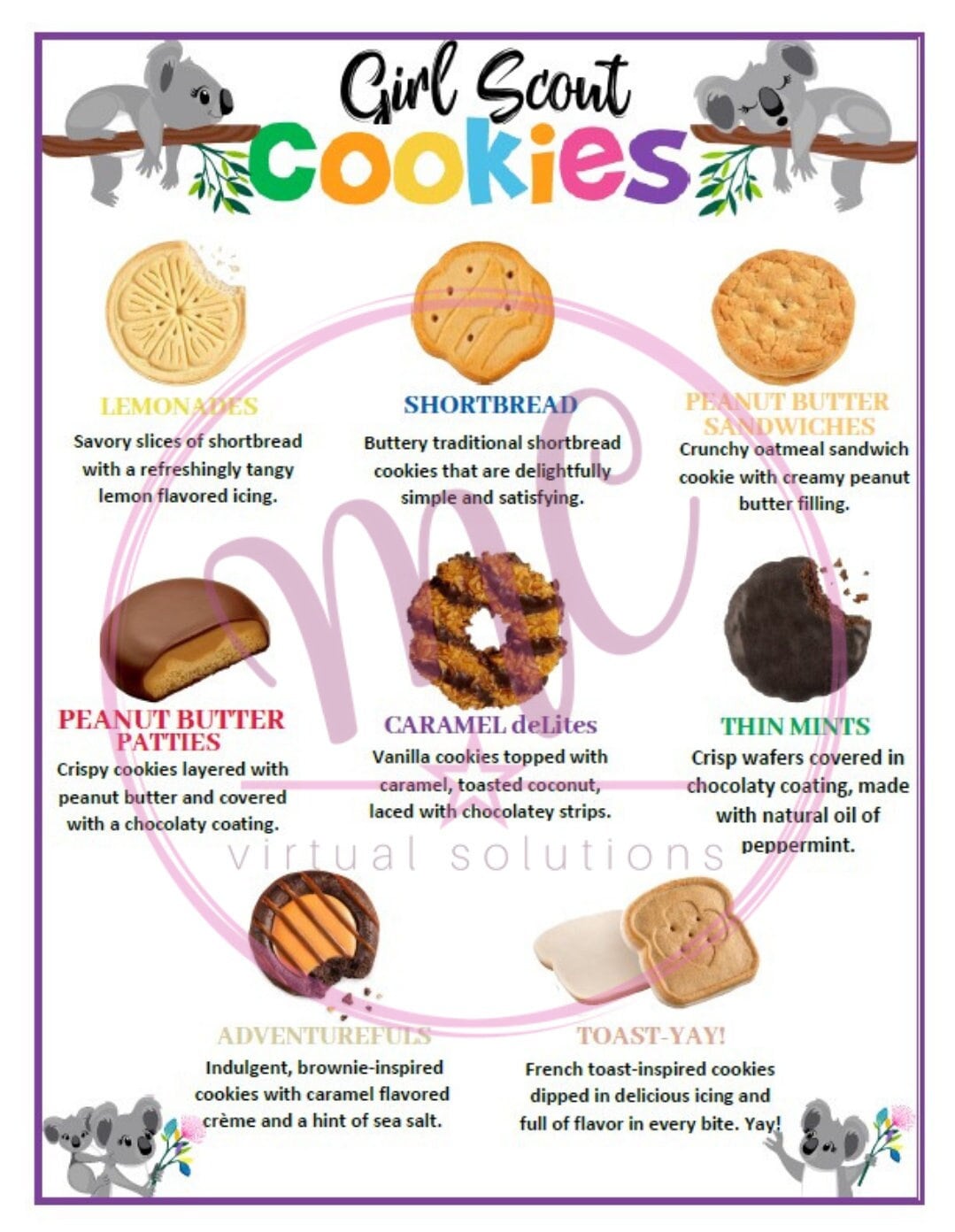 ABC Bakers Girl Scout Cookie Flyer 2022 No Caramel Etsy Canada