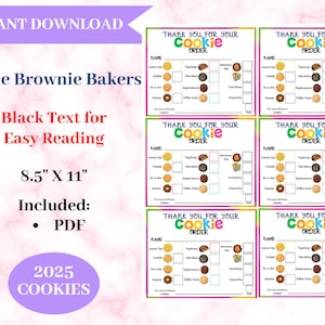 Girl Scouts Thank You for Your Girl Scout Cookie Order Receipt Slip - Black Text Names - 2025 - *New Exploremores*