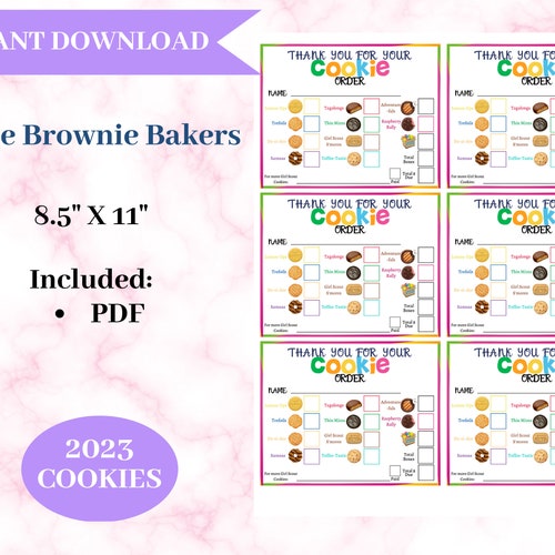 2023 Girl Scouts Thank You for Your Girl Scout Cookie Order Etsy