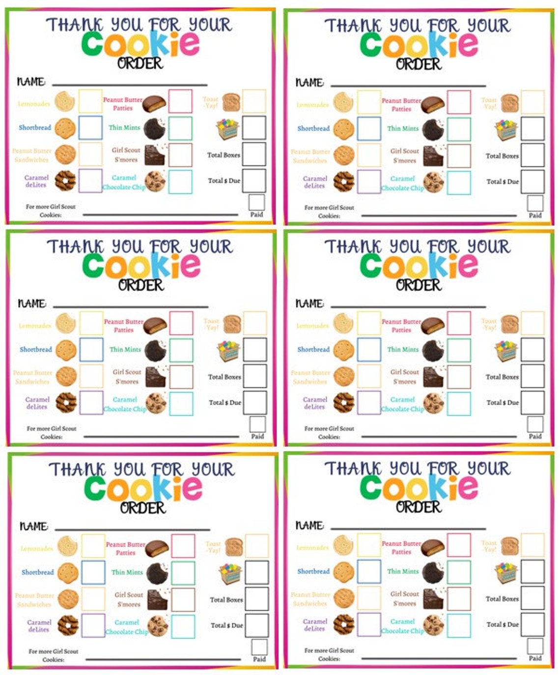 ABC Bakers Girl Scouts Thank You for Your Girl Scout Cookie | Etsy