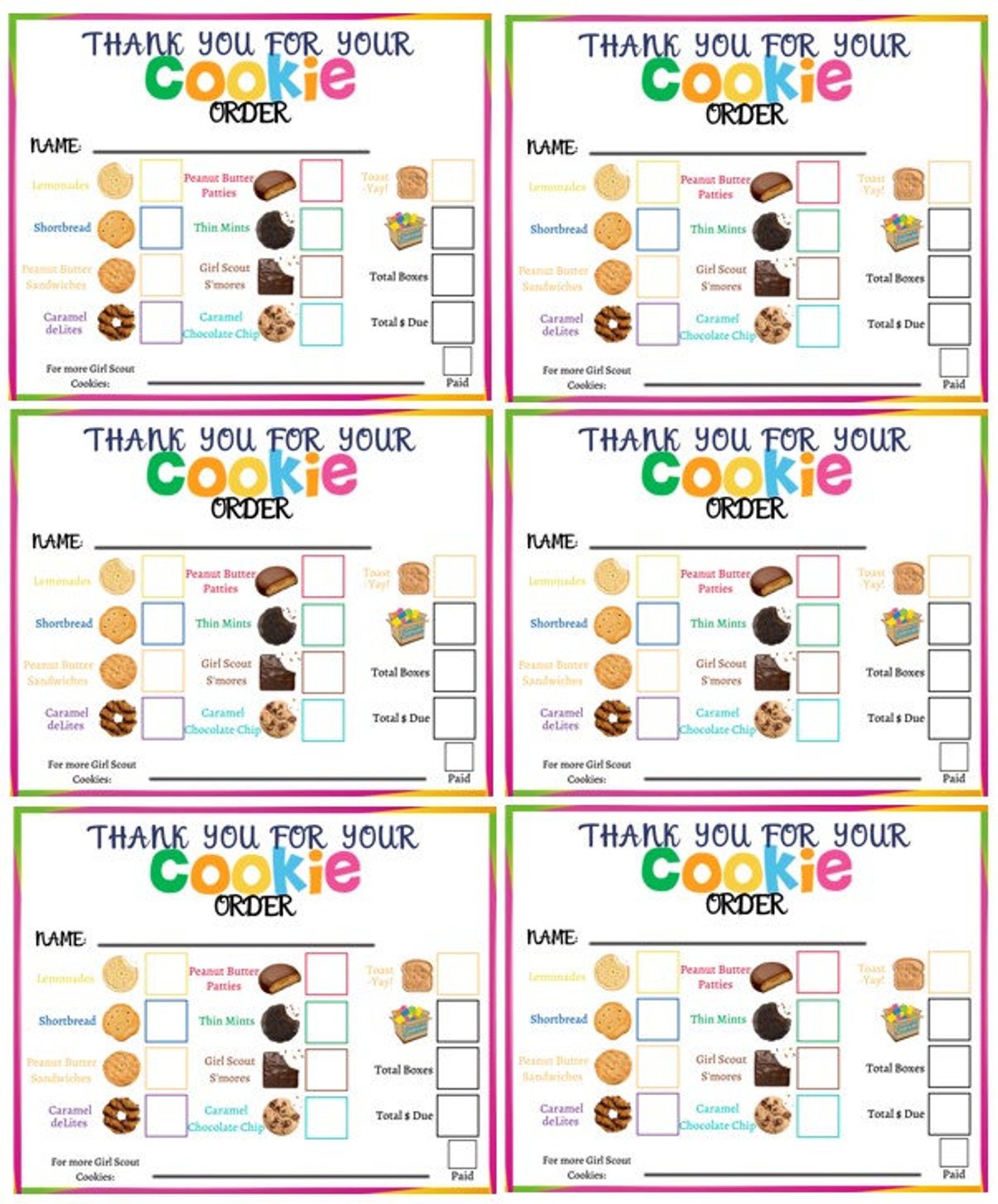 ABC Bakers Girl Scouts Thank You for Your Girl Scout Cookie Etsy