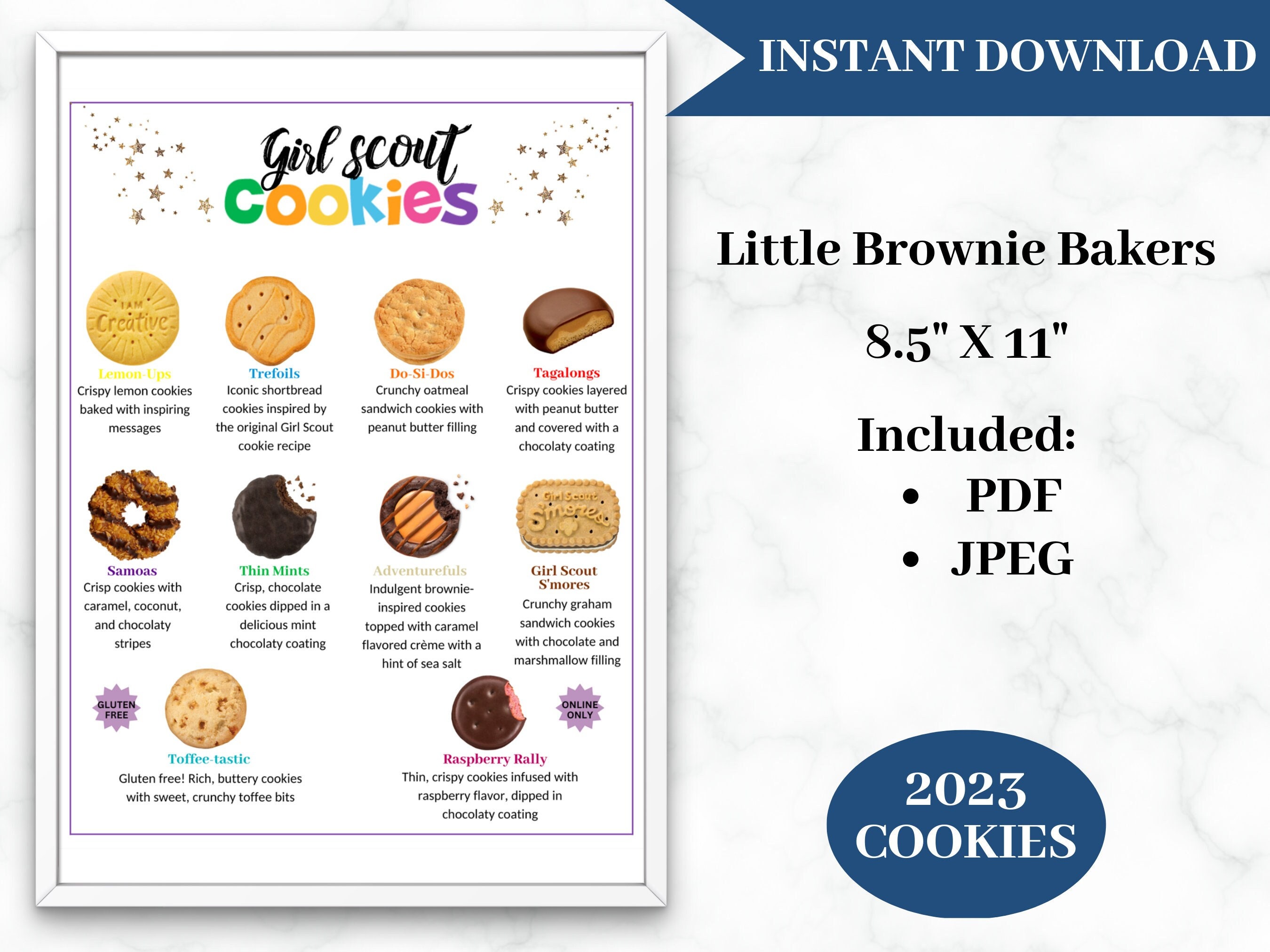 Girl Scout Cookie Flyer 2023 Little Brownie Bakers Digital Etsy Australia