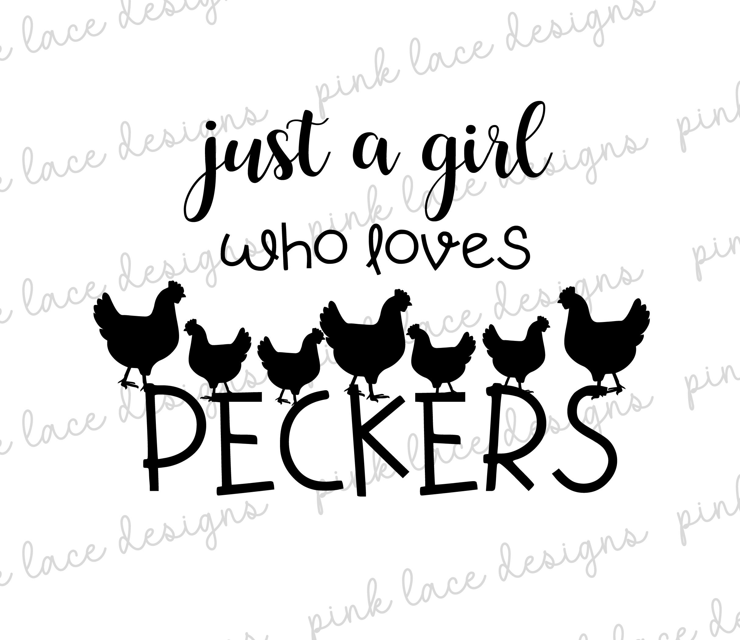 GXVUIS "Just A Girl Who Loves Peckers" Canvas Tote Bag - Cute Hand-Drawn Hens Design, Reusable Shopping Bag