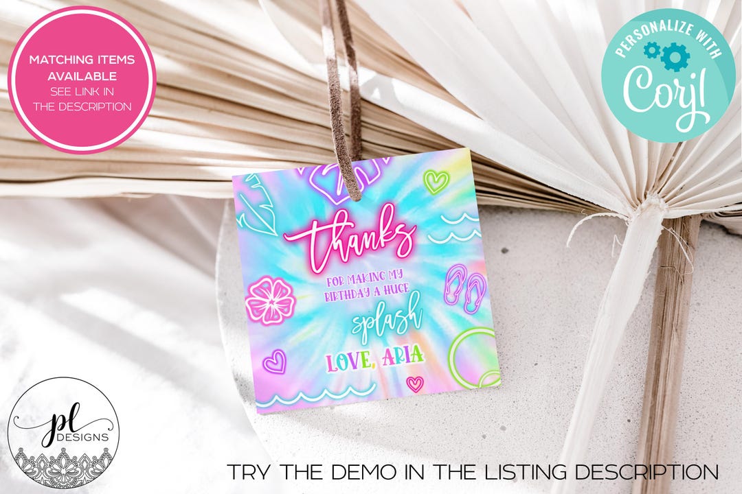 Splashtags Editable Splish Splash Birthday Bash Favor Tags, Splash Pad Birthday ...