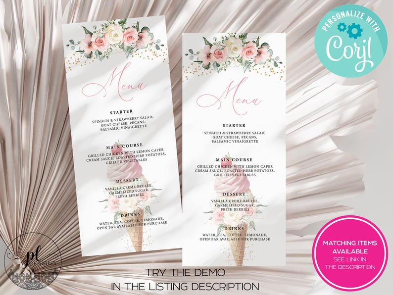 She's Been Scooped Up Bridal Shower Invitation Smartphone Electronic Invitation, Floral Bridal Shower Invite, She Got Scooped up Ice Cream image 5