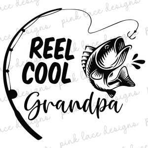 Fishing Gifts, Fishing Glass, Reel Cool, Grandpa Gift, Father&#39;s Day Gift, Fisher Gift, Fisherman Gift, Fisherman, Daddy Gift, Fishing, SVG