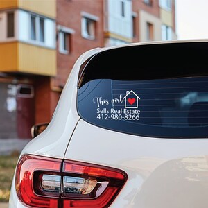 Real Estate Marketing Decal, Vinyl Decal for Real Estate Marketing, Realtor Vinyl Decals for cars/surfaces, This Girl Sells Real Estate