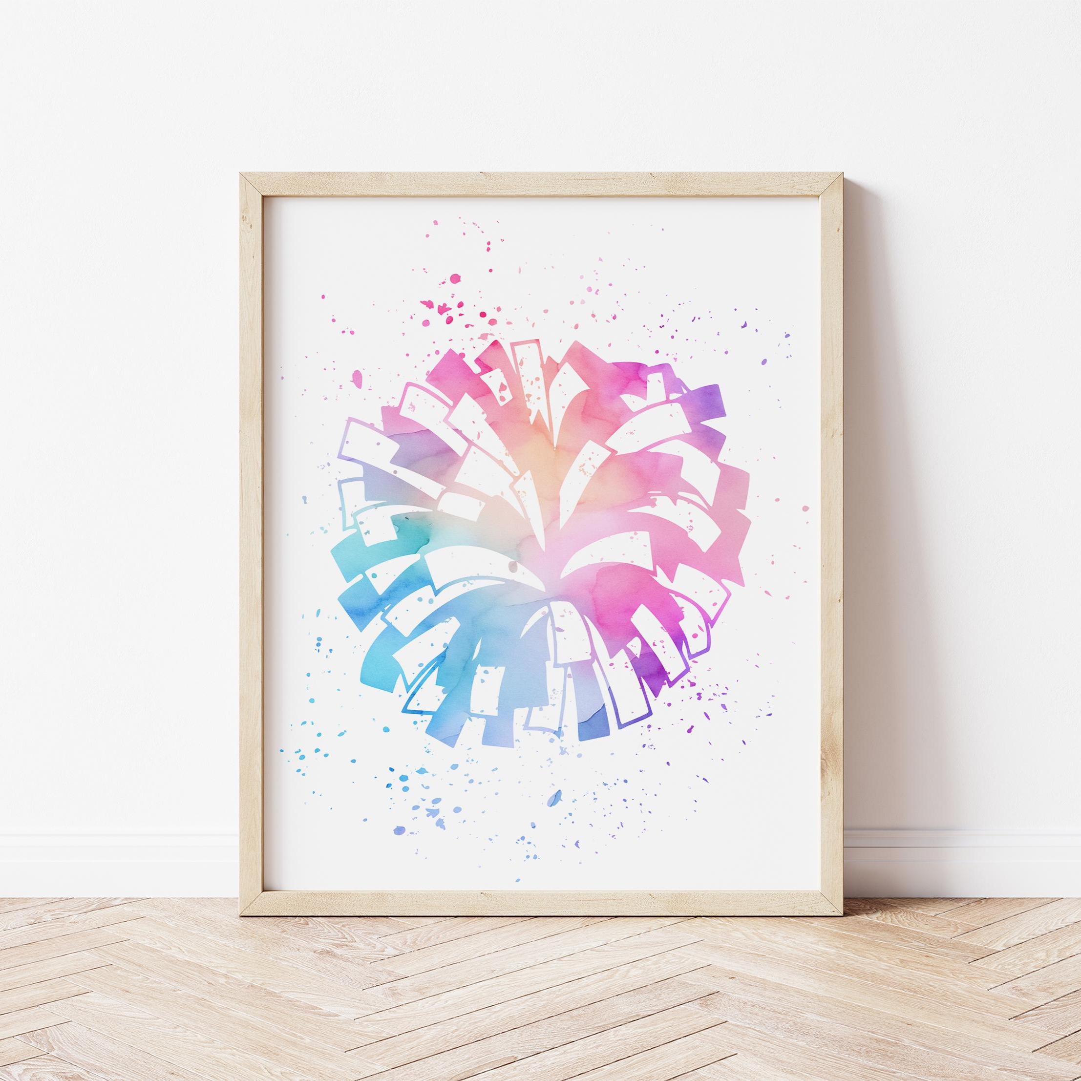 Cheerleading Wall Art, Pastel Rainbow Colored Room Decor, Playroom ...