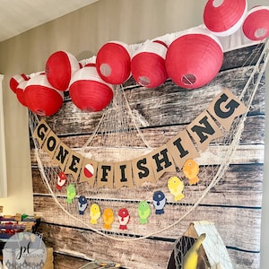 The Big ONE First Birthday Banner, Gone Fishing, O-fish-ally One