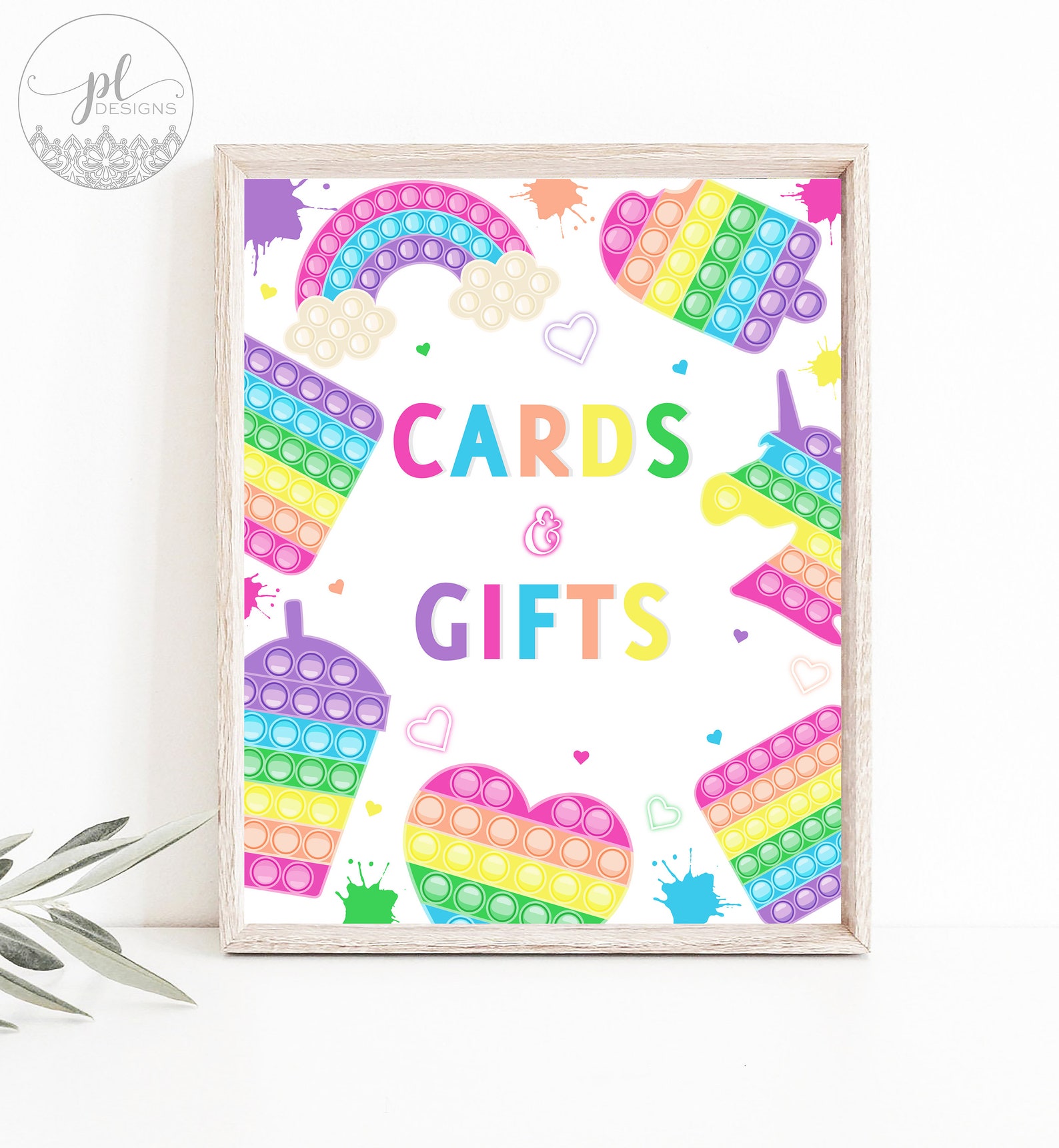 Pop It Party Supplies Cards & Gifts Pop It Decorations Pastel Etsy