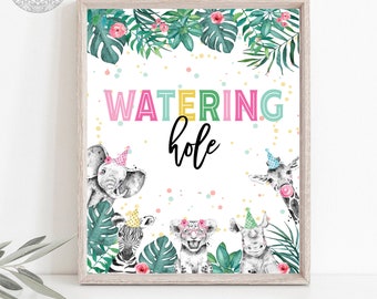 Young Wild & Three Party Supplies, Watering Hole, Third Birthday Decorations, Young Wild And Three Decorations, Watering Hole Sign, Birthday