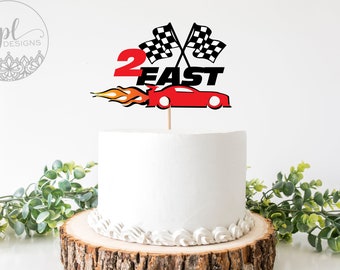 Two Fast Cake Topper, Race Car Party 2nd Birthday Race Car Party Decor 2 Fast 2 Curious Vin Diesel Fast & Furious Centerpieces Birthday