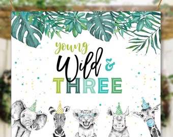 Toile De Fond « Happy 3rd Birthday » - Bannière De Décoration De Fête Pour Garçon/fille Happy 3 Years Old - Toile De Fond Bleue Pour Photographie De Troisième Anniversaire